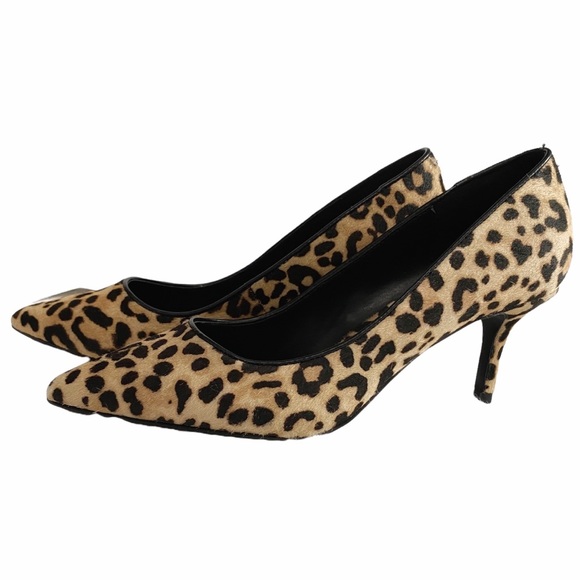 STEVE MADDEN KIKAT LEOPARD CALF HAIR LEATHER HIGH HEELS PUMPS - 7,5"
